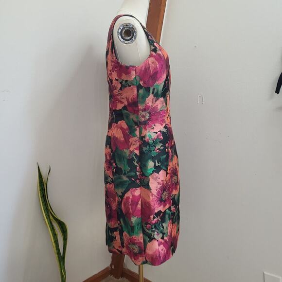 NWT ANNE KLEIN V-neck Textured Floral Sheath Dress Size 8 - Picture 6 of 12